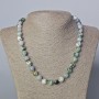 Moss Agate Necklace, natural stone, smooth bead, diameter 10.5mm+-, length 45-50cm+