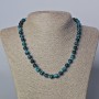 Azure Cat's Eye Necklace, natural stone smooth round beads, diameter 8mm+-, length 45-48cm+