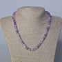 Amethyst Necklace, natural stone disc beads with seed beads, diameter 6.5x3mm+-, length 45-47cm+