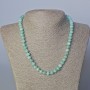 Amazonite Necklace, natural faceted rondelle stone with seed beads, diameter 8x6mm+-, length 45-47cm+