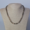 Smoky Quartz Necklace, natural faceted rondelle stone with seed beads, diameter 7.5x6mm+-, length 45-47cm+
