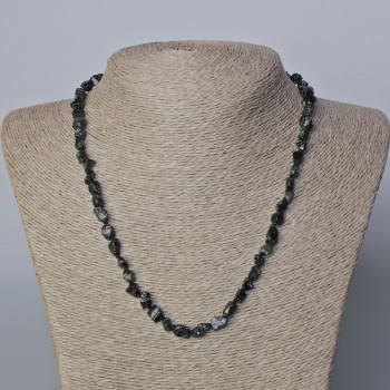 Golden Sheen Obsidian Necklace, natural raw tumbled stone, diameter 6mm+-, length 45-48cm+