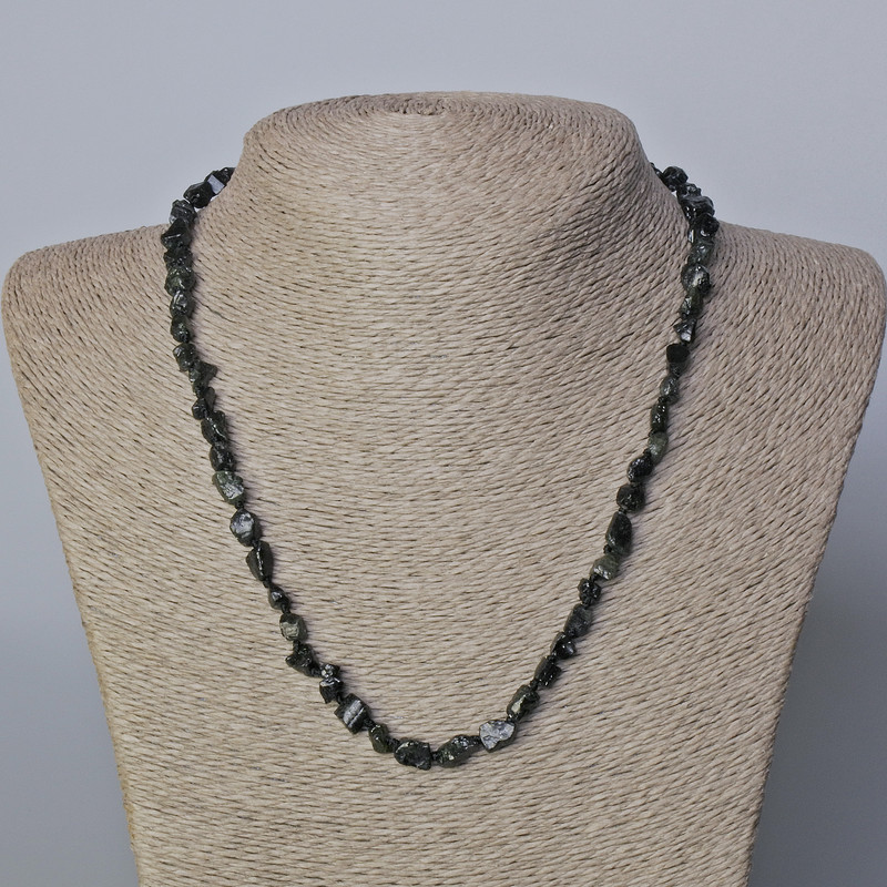 Golden Sheen Obsidian Necklace, natural raw tumbled stone, diameter 6mm+-, length 45-48cm+