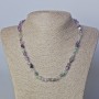 Fluorite Necklace, natural raw tumbled stone, diameter 6x8mm+-, length 45-49cm+