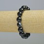 Black Agate Bracelet Natural Stone Smooth Bead, Diameter 12mm+- (Stretch), Length 18cm+