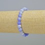 Frosted Agate Bracelet Blue Smooth Bead, Diameter 8mm+- (Stretch), Length 18cm+