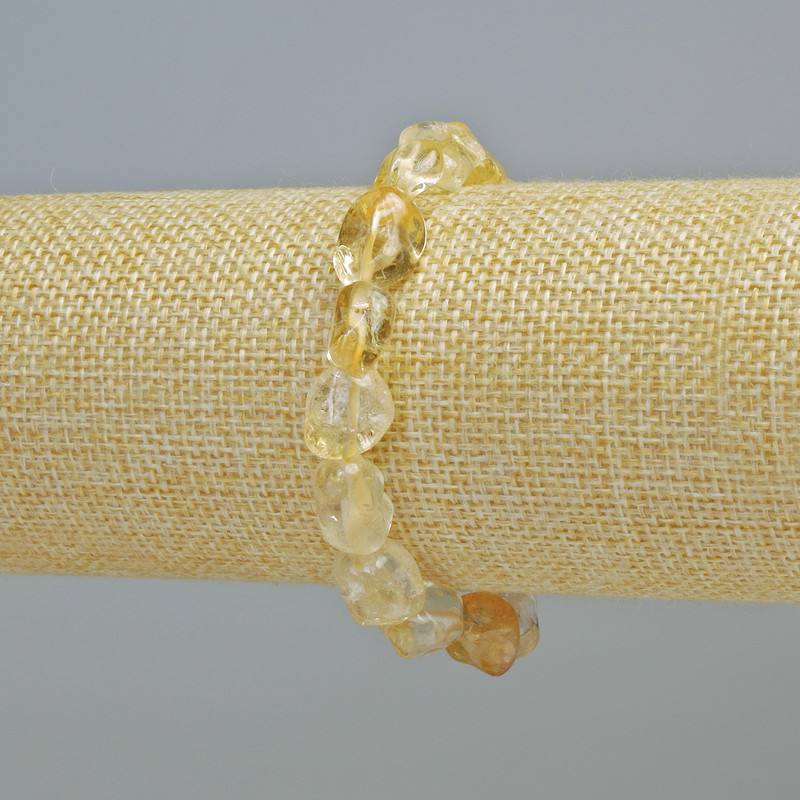 Citrine Bracelet Natural Stone Tumbled, Diameter 10x12mm+- (Stretch), Length 18cm+