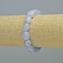 Aquamarine Bracelet, natural stone tumbled beads, diameter 10x12mm+/- (stretch), length 18cm+