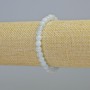 Aquamarine Bracelet, natural stone, smooth round beads, diameter 6mm+/- (stretch), length 18cm+