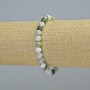 Moss Agate Bracelet, natural stone, smooth round beads, diameter 6.5mm+/- (stretch), length 18cm+