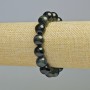 Hawk's Eye Bracelet, natural stone, smooth round beads, diameter 12mm+/- (stretch), length 18cm+