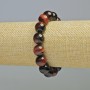 Bull's Eye Stone Bracelet, natural stone, smooth round beads, diameter 12mm+/- (stretch), length 18cm+