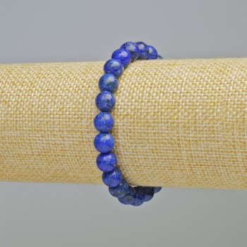 Lapis Lazuli (Artificial) Bracelet Smooth Ball, Diameter 8mm+/- (Stretch), Length 18cm+