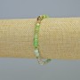 Chrysoprase Bracelet Natural Stone Faceted Cube, Diameter 4.5mm+/- (Stretch), Length 18cm+