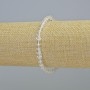 Rock Crystal Bracelet Natural Stone Faceted Cube, Diameter 4.5mm+/- (Stretch), Length 18cm+