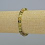 Grossular (Green Garnet) Bracelet Natural Stone Faceted Cube, Diameter 6mm+/- (Stretch), Length 18cm+