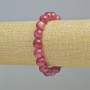 Rubellite Tourmaline Bracelet Natural Stone Smooth Ball, Diameter 10mm+/- (Stretch), Length 18cm+