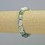 Moss Agate Bracelet Natural Stone Tumbled, Diameter 10x12mm+/- (Stretch), Length 18cm+