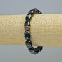 Bracelet Agate brown natural stone smooth rectangular beads, diameter 10x14mm+- (stretch), length 18cm+