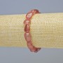 Strawberry Quartz Bracelet, Natural Stone Tumbled Nuggets, Diameter 9x12mm+/- (Stretch), Length 18cm+