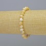Natural Mother of Pearl Bracelet, Smooth Round Beads, Diameter 7mm+/- (Stretch), Length 18cm+