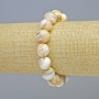 Natural Mother of Pearl Bracelet, Smooth Round Beads, Diameter 12mm+/- (Stretch), Length 18cm+