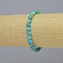 Blue Jasper (Synthetic) Bracelet, Smooth Round Beads, Diameter 6mm+/- (Stretch), Length 18cm+