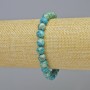 Blue Jasper (Synthetic) Bracelet, Smooth Round Beads, Diameter 8mm+/- (Stretch), Length 18cm+