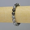 Snowflake Obsidian "Apache Tears" Bracelet, Natural Stone Faceted Beads, Diameter 10mm+/- (Stretch), Length 18cm+