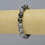 Snowflake Obsidian "Apache Tears" Bracelet, Natural Stone Faceted Beads, Diameter 10mm+/- (Stretch), Length 18cm+