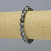 Snowflake Obsidian "Apache Tears" Bracelet, Natural Stone Faceted Beads, Diameter 8mm+/- (Stretch), Length 18cm+