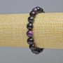 Multicolour Cat's Eye Bracelet, natural stone smooth round beads, diameter 10mm+- (stretch), length 18cm+