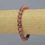 Rhodonite Bracelet, natural stone smooth round beads, diameter 8mm+- (stretch), length 18cm+