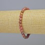 Rhodonite Bracelet, natural stone smooth round beads, diameter 6mm+- (stretch), length 18cm+