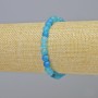 Blue Agate Bracelet, matte natural stone smooth round beads, diameter 6mm+- (stretch), length 18cm+