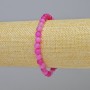 Raspberry Agate Bracelet, matte natural stone smooth round beads, diameter 6mm+- (stretch), length 18cm+