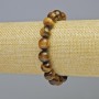 Tiger's Eye Bracelet, natural stone smooth round beads, diameter 10mm+- (stretch), length 18cm+
