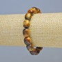 Tiger's Eye Bracelet, natural stone rectangular beads, diameter 10x12mm+- (stretch), length 18cm+