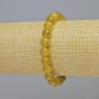 Bracelet Yellow Quartz natural stone smooth bead, diameter 8.5mm± (stretch), length 18cm+