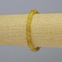Bracelet Yellow Quartz natural stone smooth ball, diameter 6mm± (stretch), length 18cm+