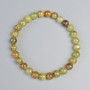 Bracelet Grossularite (green Garnet) natural stone smooth bead, diameter 7mm± (stretch), length 18cm+