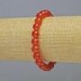 Carnelian Bracelet, Natural Stone Smooth Round Bead, Diameter 8mm+/- (Stretch), Length 18cm+