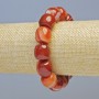 Carnelian Bracelet, Natural Stone Smooth Cylinder, Diameter 15x13.5mm+/- (Stretch), Length 18cm+