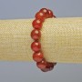 Carnelian Bracelet, Natural Stone Smooth Round Bead, Diameter 12mm+/- (Stretch), Length 18cm+