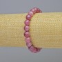 Tourmaline Rubellite Bracelet, natural stone, smooth bead, diameter 8mm+- (stretch), length 18cm+