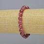 Tourmaline Rubellite Bracelet, natural stone smooth ball, diameter 8mm+/- (stretch), length 18cm+