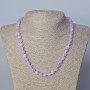 Lavender Amethyst Necklace Natural Stone Faceted Cube Beads, Diameter 7mm+-, Length 45-49cm+