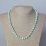 Amazonite Necklace, natural stone faceted cube, diameter 7mm+-, length 45-49cm+
