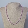Kunzite (imitation) Necklace, smooth round bead, diameter 6mm+-, length 45-50cm+