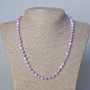 Kunzite (imitation) Necklace, smooth round bead, diameter 6mm+-, length 45-51cm+